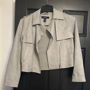 Cropped suede blazer